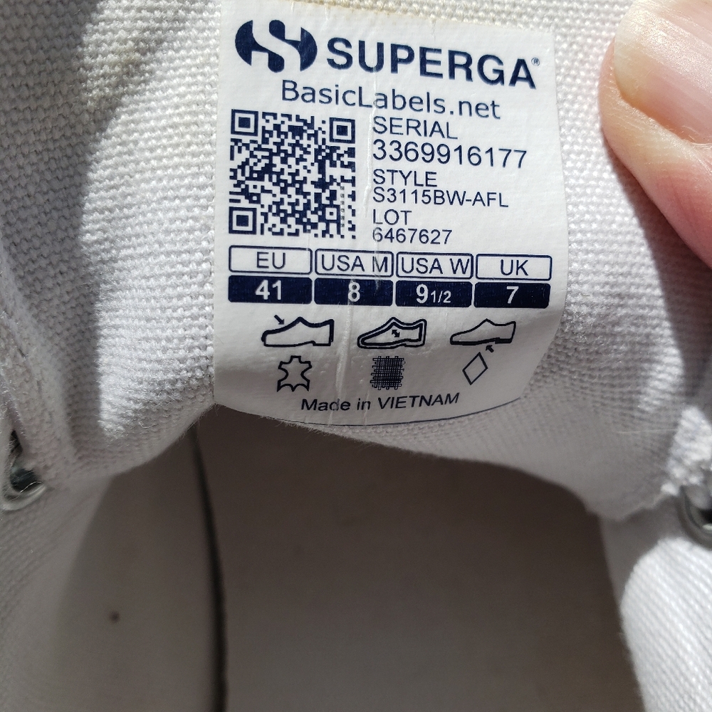 Superga White Leather Platform Sneakers - Picture 8 of 8
